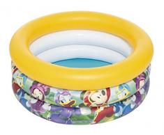 Bestway 91018 Disney Mickey Roadster Racers Piscine ronde pour bébés 3 boudins 73 x 30 cm