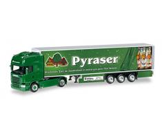 Herpa 306874 – Scania R TL Coffre Selle de Train Transporteur Brunner/pyraser Brasserie de Refroidissement, véhicule Miniature