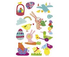 Maildor AE033O - Un sachet de gommettes Baby 6 planches 14,8 x 21 cm, Pâques (84 stickers)