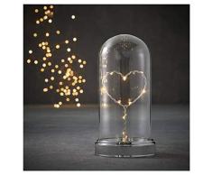 Edelman 8718861432459 Cloche avec cœur LED à Piles, lumière Blanche Froide et minuteur de Noël, Multicolore