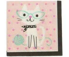 Creative Convertting 8C328594 Serviette de Table 33 x 33 cm, Motif Chats, Multicolore