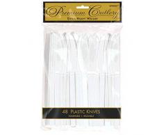 Amscan International 8012-08 Amscan Lot de 48 Couteaux Lourds Blanc