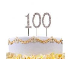 Gifts SHATCHI-804 Décoration de gâteau 4 Occasions Limitée 100 pièces Argent Diamant Décorations de fête Anniversaire