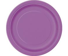 Unique Party - 34474 - Paquet de 8 Assiettes en Carton - 18 cm - Violet