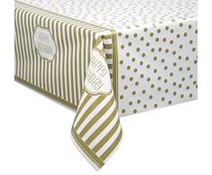 Unique Party - 49583 - Nappe en Plastique Anniversaire Doré - 213 cm x 137 cm