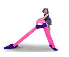 Jamara - Funny Slide / 460503 - Toboggan Rose Durable - Antidérapant pour des paysages en Douceur, Larges marches et poignées de sécurité