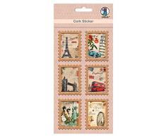 Ursus 41050003 Liège Autocollants, City Tour de Timbres, Lot de 6