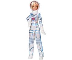 Barbie Métiers poupée astronaute blonde portant une combinaison spatiale et un casque, jouet pour enfant, GFX24