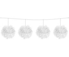 Folat De Pom Pom Guirlande en Papier Nid dabeille 3 m Blanc
