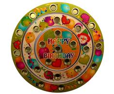 Hess Jouet en Bois 15643 – Anneau danniversaire Happy Birthday en Bois pour Bougies de 26 Env. 22 cm