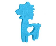Manhattan Toy Anneau de Dentition en Silicone avec Lama, Bleu, 216610, Multicolore