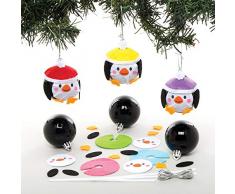 Baker Ross Kits de Boules de Noël Pingouin (Paquet de 6) - Loisirs créatifs de Noël pour Enfants