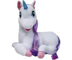 Dimian- Peluche Licorne Luna, BD2003, Blanc, Rose, Mauve, Bleu