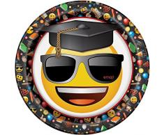 Unique Party 23 cm Emoji Graduation Assiettes de fête, Lot de 8