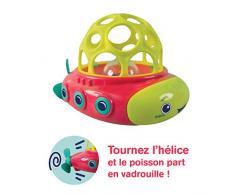 LUDI - Jouet de bain flotteur en forme de poisson. Dès 10 mois. Hélice mécanique qui permet au poisson de vadrouiller dans leau. Facile à agripper, développe la dextérité des enfants - réf. 40010