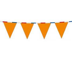 Folat 30000 Guirlande de fanions Orange avec Rouge/Blanc/Bleu 10 m