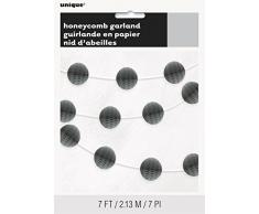Unique Party 63384 - Guirlande de Boules Alvéolées Argentées (2.1 m)