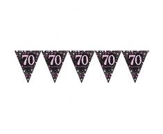 Amscan International 9901740 4 m X 20 cm Rose Celebration 70ème Plastique fanions