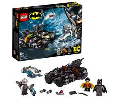 LEGO contre Le Batcycle, Comprend Les Figurines de Batman, Robin et Mr Freeze Super Heroes Jouet DC Comics Enfant, 76118, Multicolore