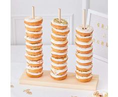 Ginger Ray Présentoir à gâteau en forme de donut pour mariage et fête en bois pour 35 friandises métalliques