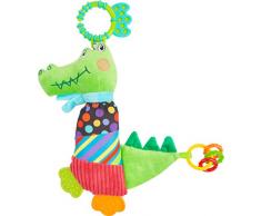 Small Foot 11423 Crocodile en Peluche, hochet, Tout-Petits, Jouet éducatifs, Multicolore