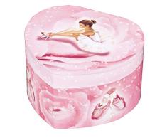 TROUSSELIER - Ballerine - Boîte à Bijoux Musicale - Idéal Cadeau Jeune Fille - Phosphorescent - Brille dans la nuit - Musique Lac des Cygnes - Colori Rose
