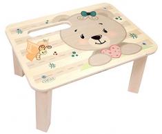 Hess 30274 Banc en Bois pour Enfant Ours Nature Env. 33 x 24,5 x 17,5 cm, Multicolore