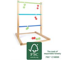 Small Foot 12034 Active Jeu de Lancer en Bois certifié FSC 100 % extérieur pour Petits et Grands à partir de 3 Jouets, Multicolore
