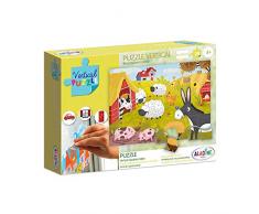 Aladine - Puzzle Vertical - Animaux de la Ferme - Jouets et Jeux Enfants - Puzzle Repositionnable 24 Pièces - Adhère sans Colle sur Les Vitres, Frigo, Miroir, Fenêtres - À partir de 4 Ans