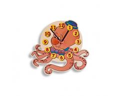 Dida – Horloge Murale en Bois Enfant – Pouple – Horloge en Bois pour Chambre denfant