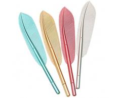 Katara 1799 - 4 Stylos à Gel Forme de Plume dEncre Noire - Stylo à Bille Crayons Rétro - Dessin, Croquis, Scrapbooking