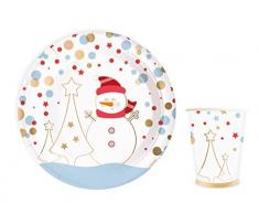 SCRAPCOOKING PARTY - 0215 - 8 Assiettes - Bonhomme Neige