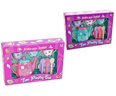 Kidz Corner 440002 Lot de 3 Tasses avec théière à Pois Multicolore