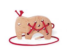 Pinolino - 342002 - Jouet en Bois - éveil - Éléphant à enfiler