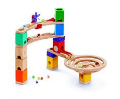Hape-HAPE-E6021-Jeux de Construction et Circuit de Billes Race to The Finish Jouets en Bois, E6021, Multicolore