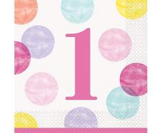 Unique Party- Serviettes de table en papier, 73282, Rose