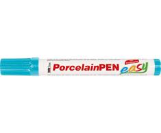 Kreul 16316 PorcelainPen easy Pointe de pinceau indéformable pour peindre et décorer verre, porcelaine et céramique émaillée, épaisseur de trait env. 1 à 3 mm, turquoise