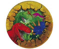 Folat 6 Assiettes en Carton Dinosaure Dino Assiettes pour Anniversaire denfant