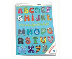Trötsch Verlag 201845N Cahier de travail DIN A5 pour lécole primaire, Monster ABC, 96 pages, avec enveloppe transparente extra forte