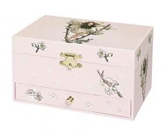 TROUSSELIER - Fée - Flower Fairies - Boîte à Bijoux Musicale - Idéal Cadeau Jeune Fille - Phosphorescent - Brille dans la nuit - Musique Sérénade de Schubert - Colori Rose Poudré