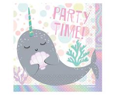 Amscan International 9904593 Amscan Lot de 16 serviettes de table Motif Narval