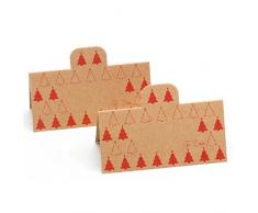 Givi‿Italia 41309 8 Cartes de Table en Papier Kraft Rouge 10 x 5 cm