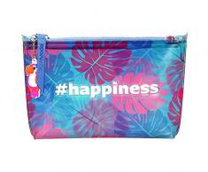 Depesche 10429 TOPModel Tropical Trousse de maquillage Bleu, 20 x 12,5 x 2 cm, multicolore - Version Allemande