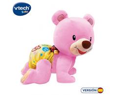 Vtech Baby Ours en peluche interactif marchant à quatre pattes rose (langue: espagnole)