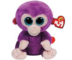 Ty 37045 - Grapes Buddy - Singe avec Paillettes Yeux, Peluche, Grand, 24 cm, Violet