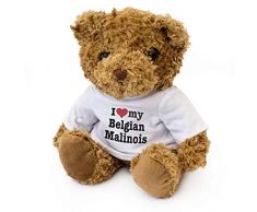 London Teddy Bears I Love My Belgian Malinois – Ours en Peluche – Mignon et Doux – Cadeau pour Chien danniversaire ou de Noël