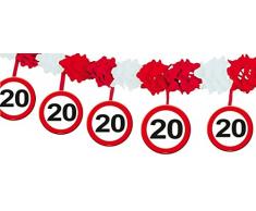 Folat Guirlande Panneau de signalisation 20 Ans / 4 mètres