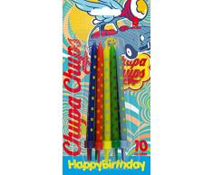 Cereria de Giorgio CH00008 10 Maxi Bougies Chupa Chups Pastel à Pois avec Support