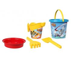 Atosa 12804 – Sable Poubelle Looney Toons, 17 cm, 5 pièces, Bleu/Jaune