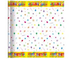 Eurekart - F950001 - Vaisselle - 1 Rouleau De Nappe Gaufré - 1,20 X 7 M - Happy Birthday